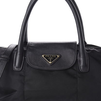 Prada Tessuto Nylon Saffiano Tote Black 9 of 11