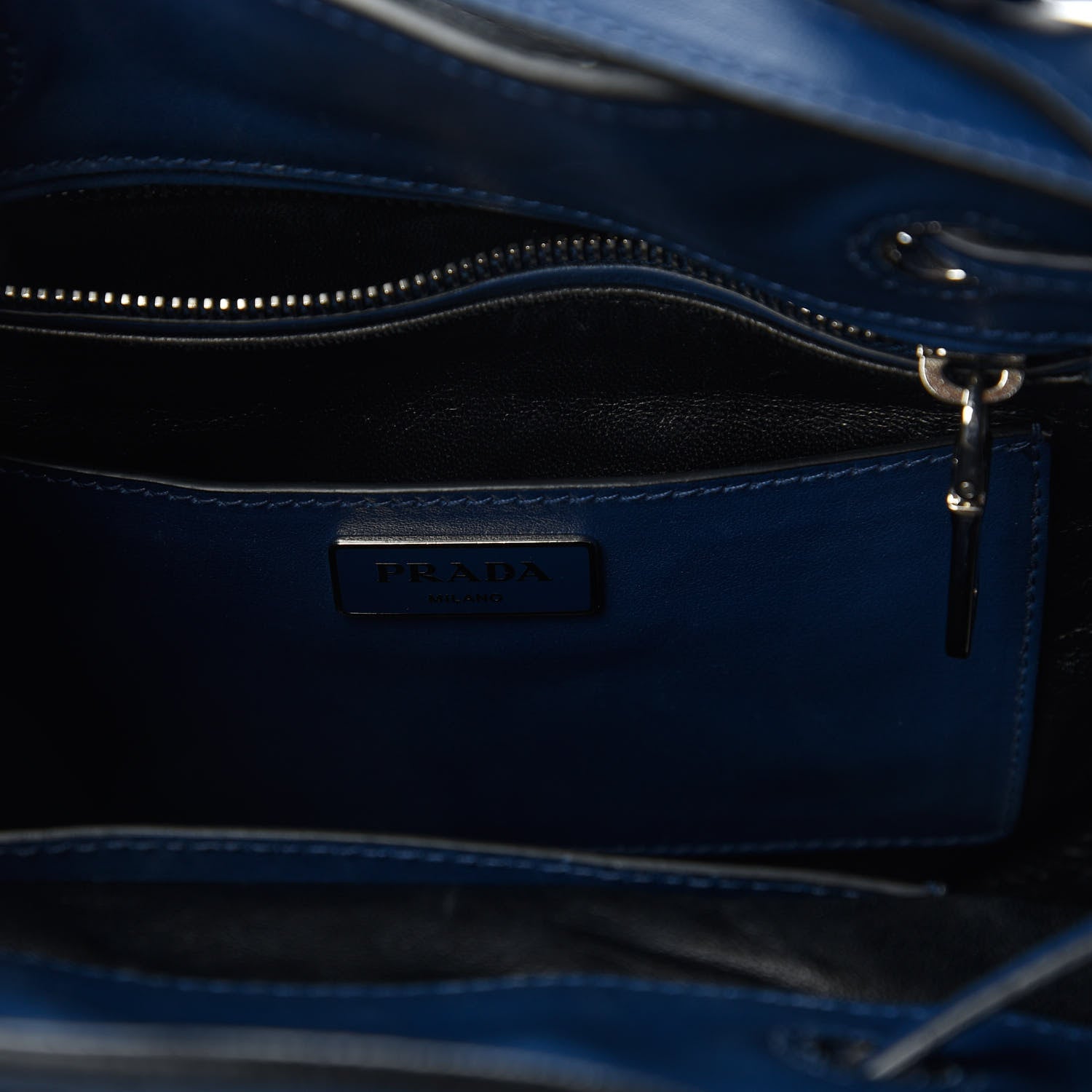 Prada Soft Calfskin Bucket Bag Bleuette 8 of 10