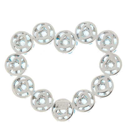 Pasquale Bruni 18K White Gold Blue Topaz Flower Heart Pendant 3 of 4