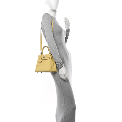 Hermes Togo Kelly Retourne 25 Jaune Poussin 2 of 11