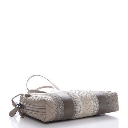 Bottega Veneta Nappa Intrecciato Striped Nodini Crossbody Messenger Fume Steel 4 of 7