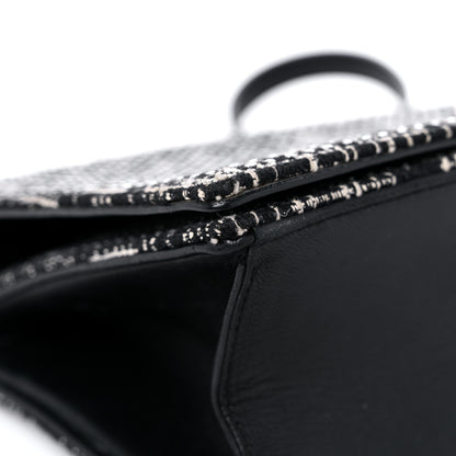 Christian Dior Tweed Embellished Diorama Flap Bag Black White 7 of 23