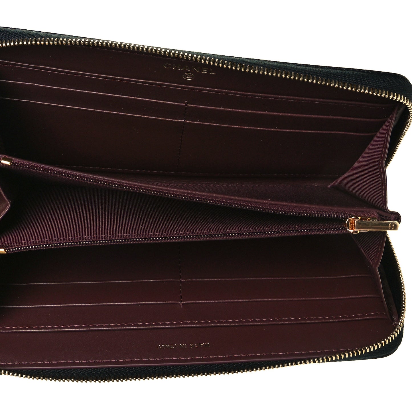 Caviar Quilted Large Gusset Zip Around Wallet Black