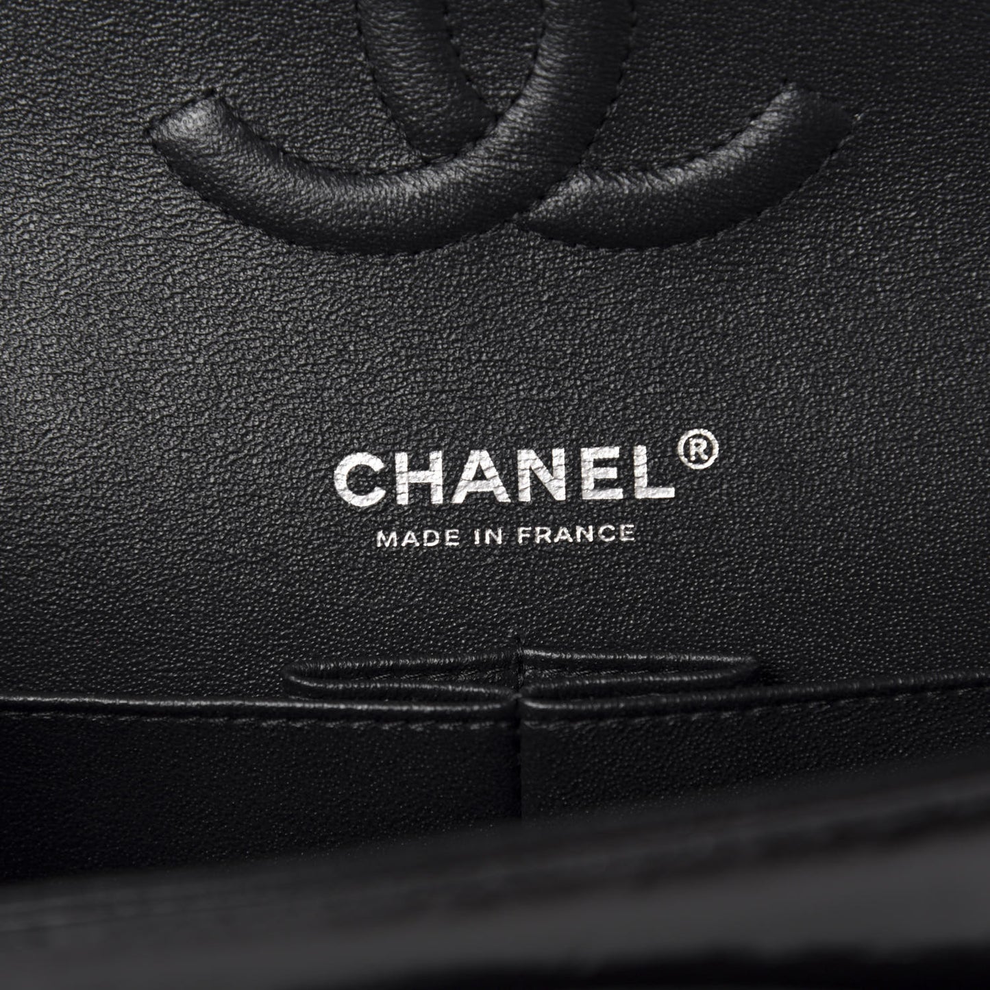 Shiny Crumpled Calfskin Quilted Medium Double Flap So Black
