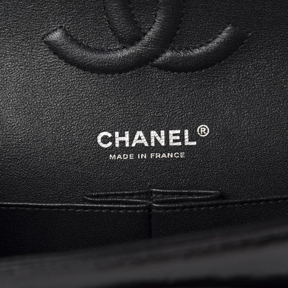Chanel Shiny Crumpled Calfskin Quilted Medium Double Flap So Black 8 of 11