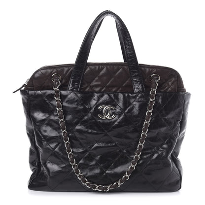Chanel Glazed Calfskin Lambskin Portobello Tote Black 1 of 11