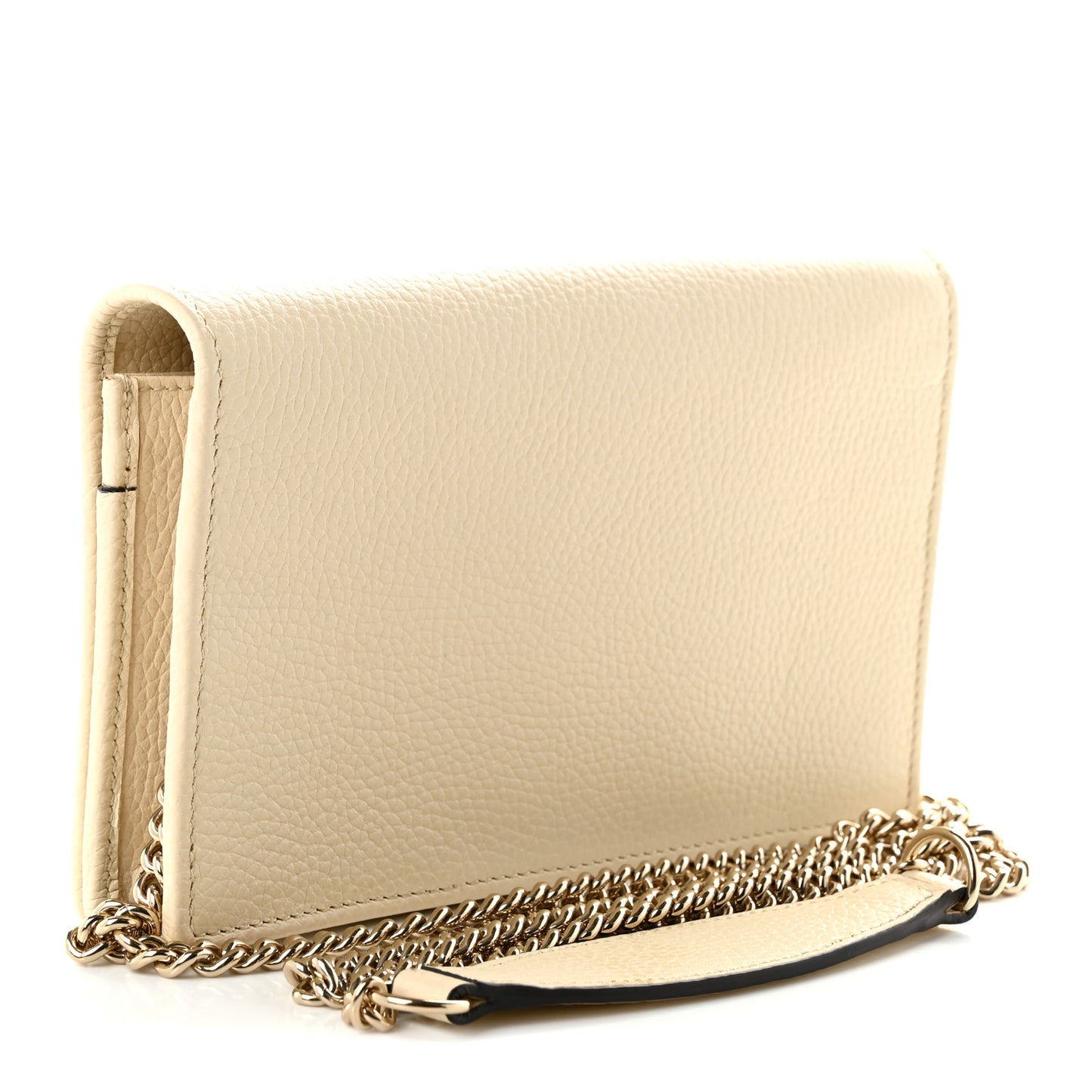 Pebbled Calfskin Soho Wallet On Chain Ivoire