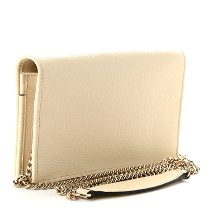 Gucci Pebbled Calfskin Soho Wallet On Chain Ivoire 3 of 11
