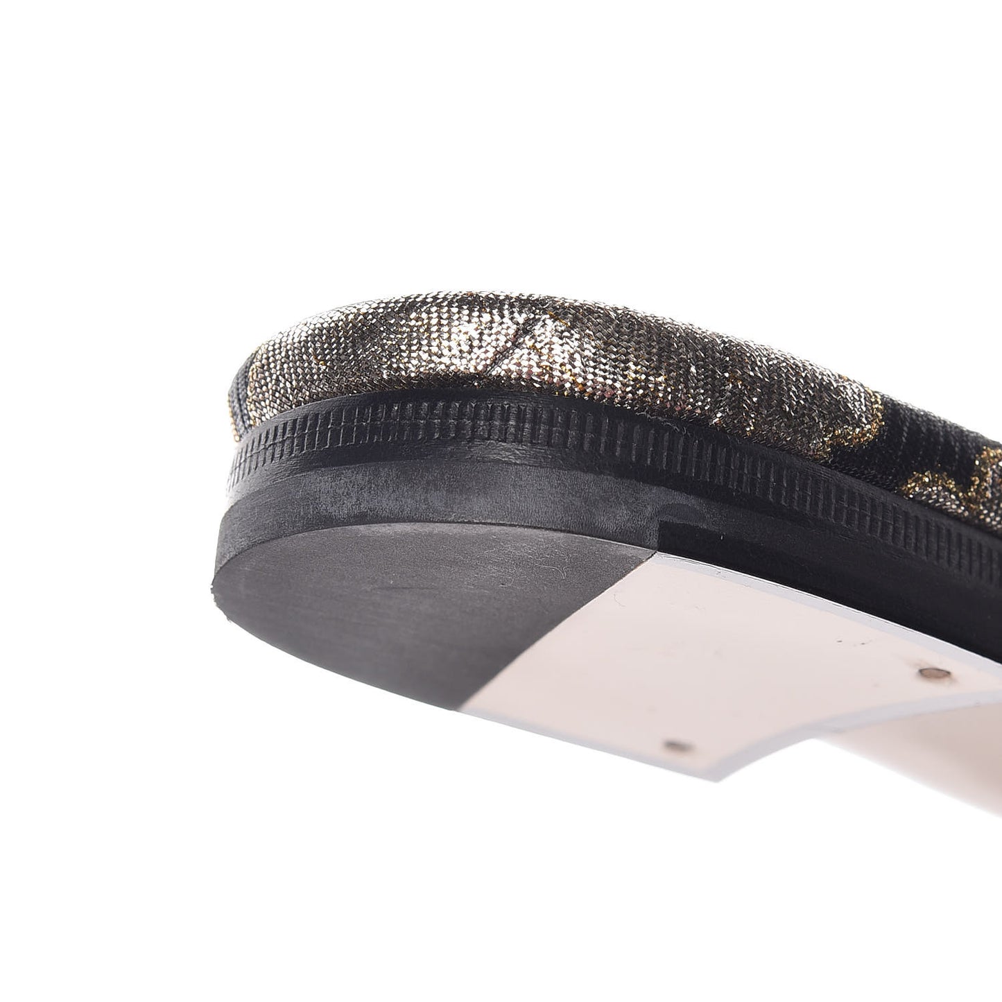 Jacquard Floral Womens Princetown Slippers 37 Oro Black