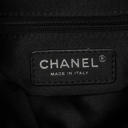 Chanel Lambskin Quilted Jumbo Grocery By Chanel Drawstring Shopping Bag Black 7 of 8