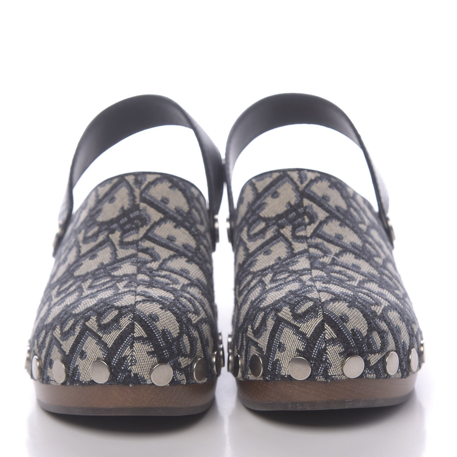 Christian Dior Canvas Oblique Diorquake 20mm Slingback Clogs 36 Deep Blue 2 of 8