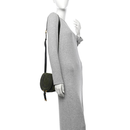 Chloe Suede Small Marcie Saddle Bag Night Forest 2 of 10