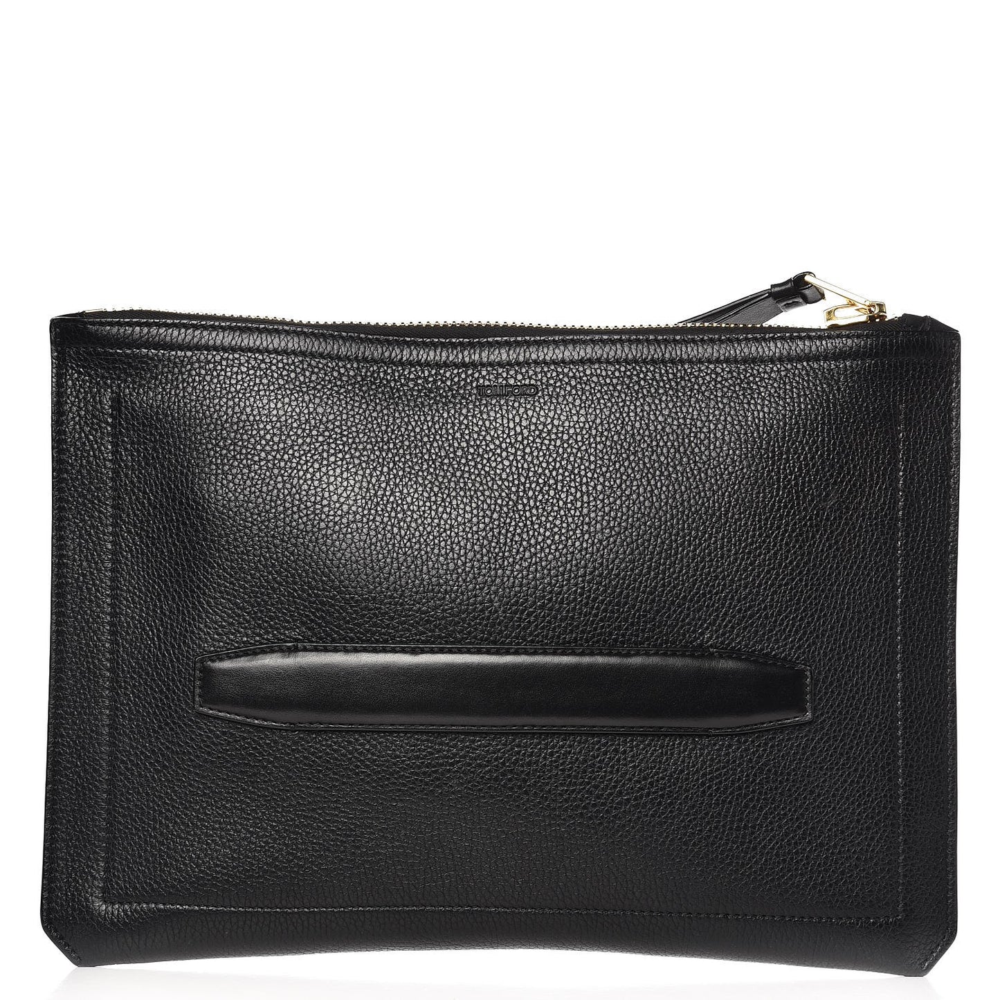TOM FORD Calfskin Clutch With Handle Black
