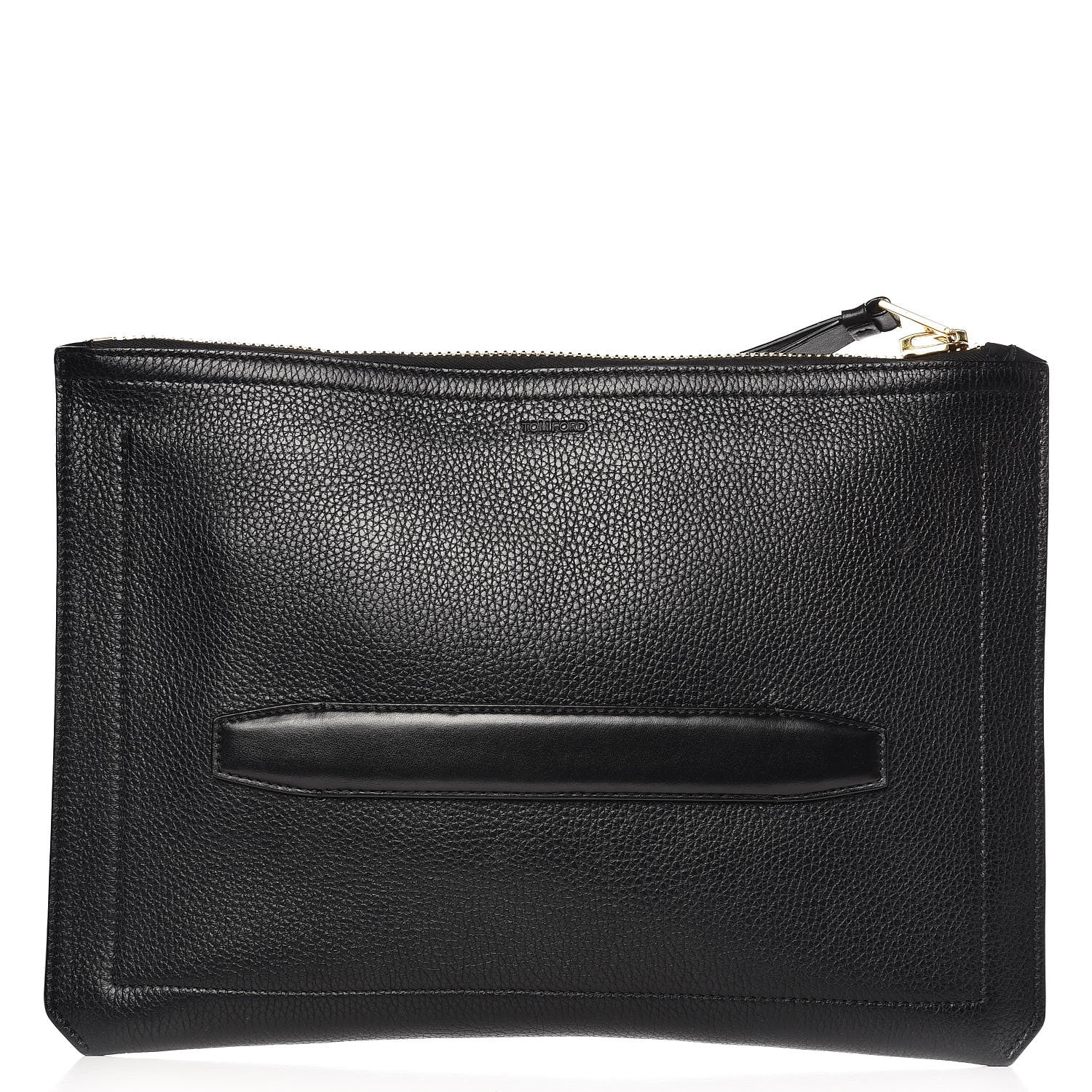 Gucci TOM FORD Calfskin Clutch With Handle Black 1 of 8