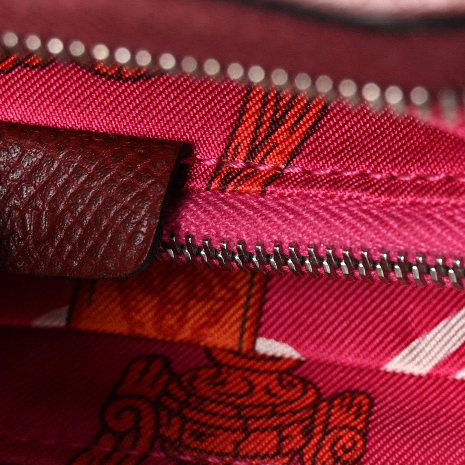 Hermes Epsom Silk'In Compact Wallet Bordeaux 9 of 11