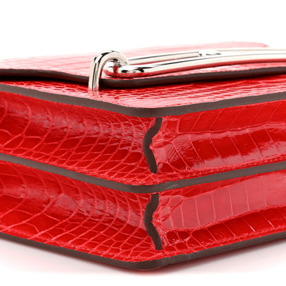 Hermes Shiny Alligator Mini Sac Roulis Bougainvillea 10 of 10