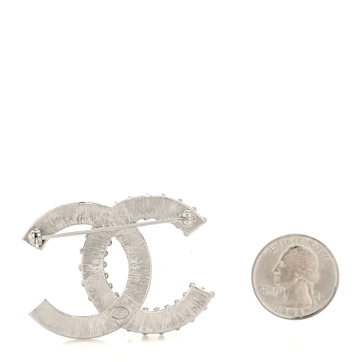 Crystal CC Brooch Silver