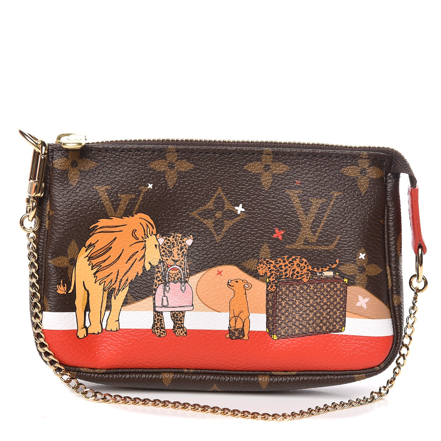 Louis Vuitton Monogram 2018 Christmas Animation Mini Cats Pochette Accessories 1 of 8