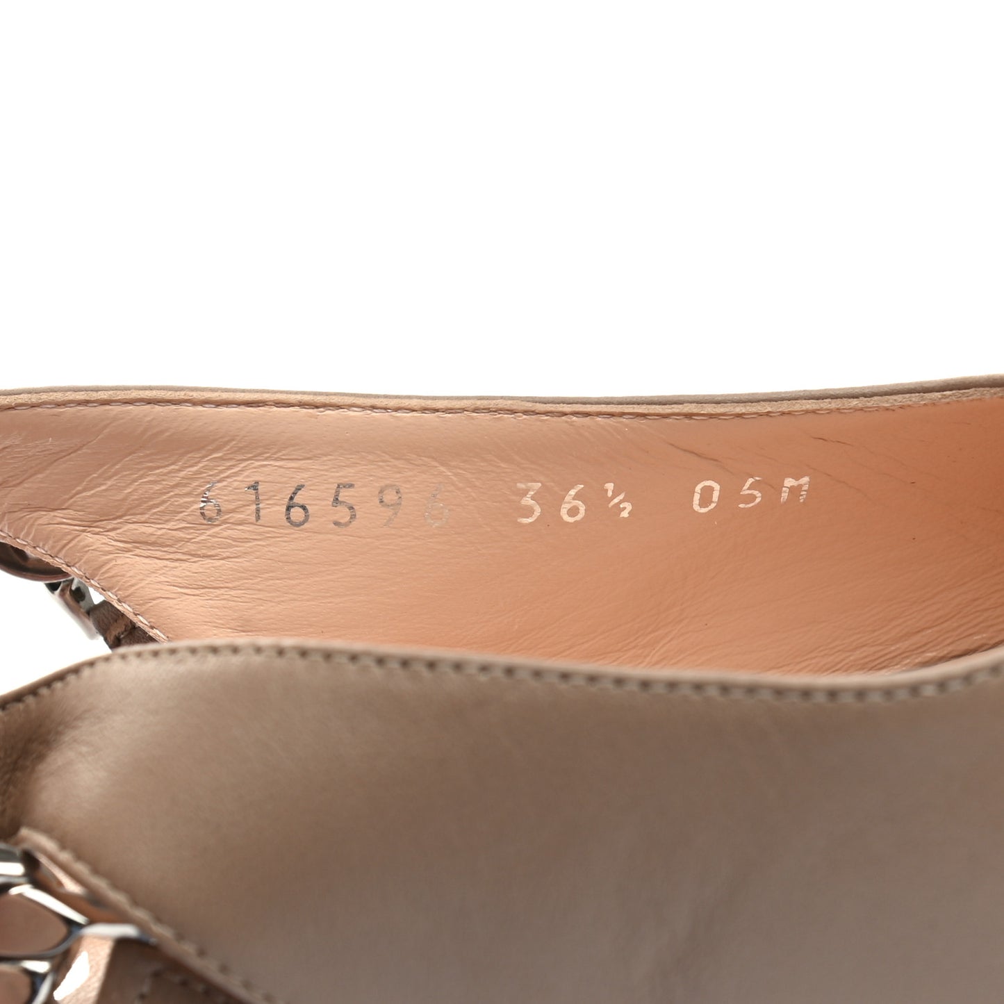 Nappa Lumiere Horsebit Chain Slingback Pumps 36.5 Mud