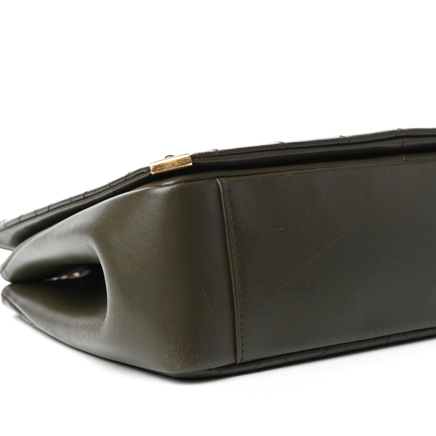 Lambskin Around The Corner Medium Shopping Tote Khaki