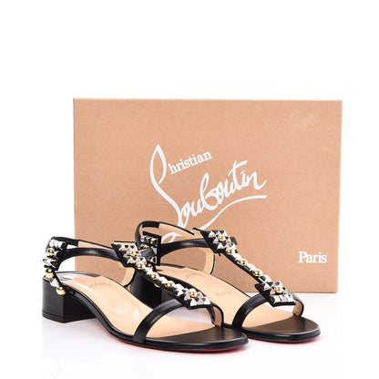 Christian Louboutin Nappa Kaleidra 25 T-Strap Sandals 38.5 Black 8 of 8