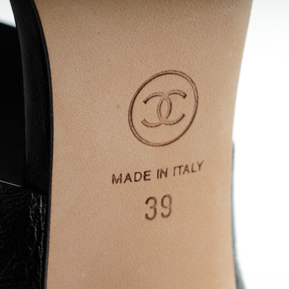 Chanel Crumpled Patent Calfskin CC Sandals 39 Black 6 of 9