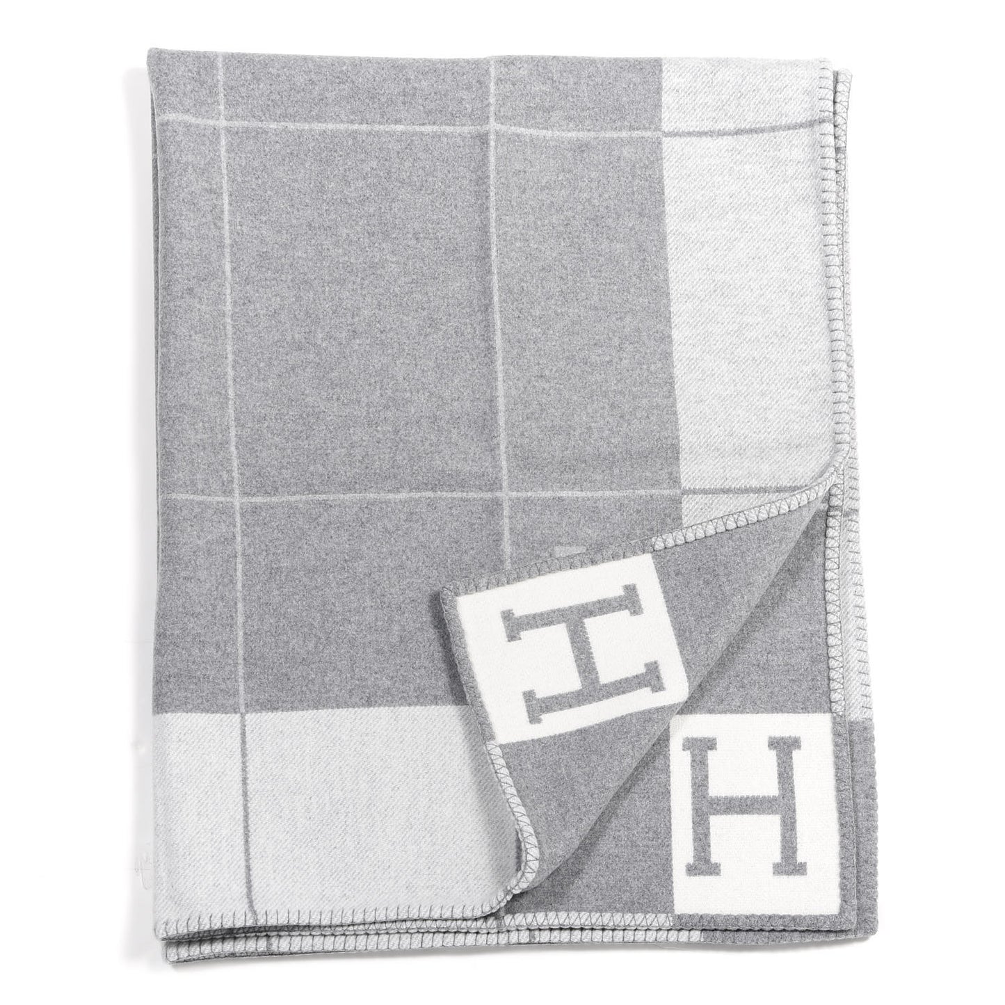 Wool Cashmere Avalon III Blanket Ecru Gris Clair