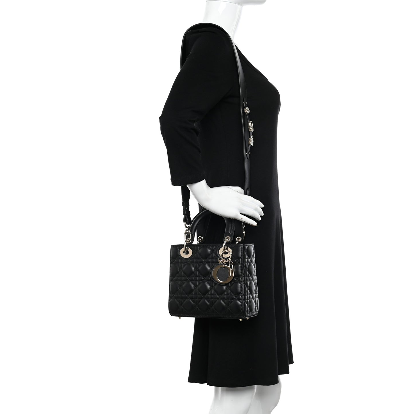Lambskin Cannage Small My ABCDior Lady Dior Black