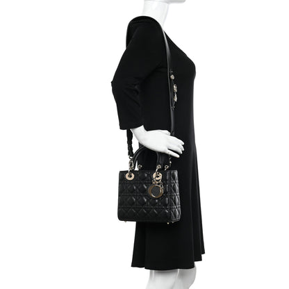Christian Dior Lambskin Cannage Small My ABCDior Lady Dior Black 2 of 11