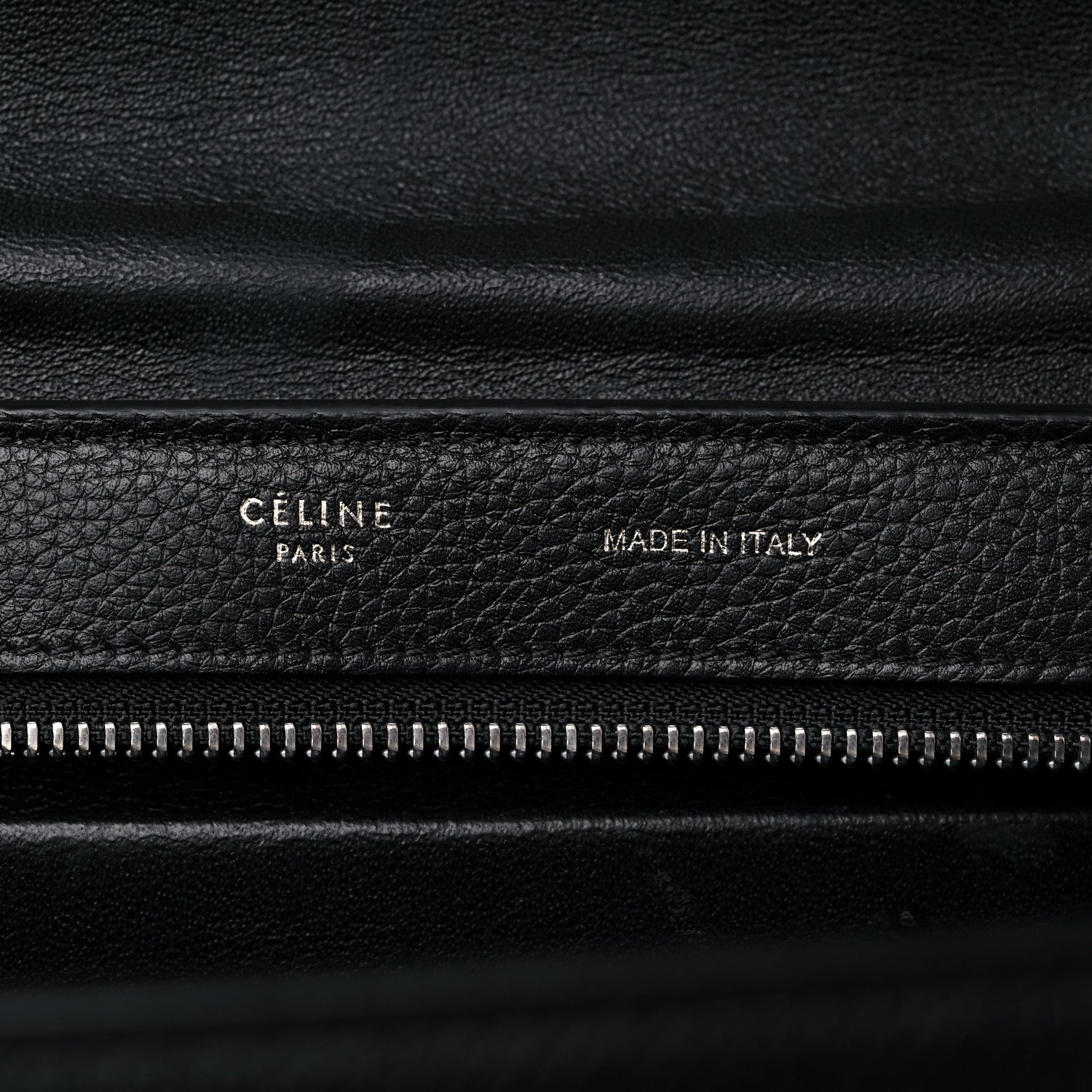 Celine Drummed Calfskin Suede Small Trapeze Black 5 of 15