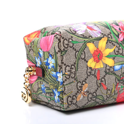 Gucci Soft GG Supreme Monogram Flora Calfskin Medium Ophidia Cosmetic Case Beige Ebony Multicolor Rosso 8 of 10
