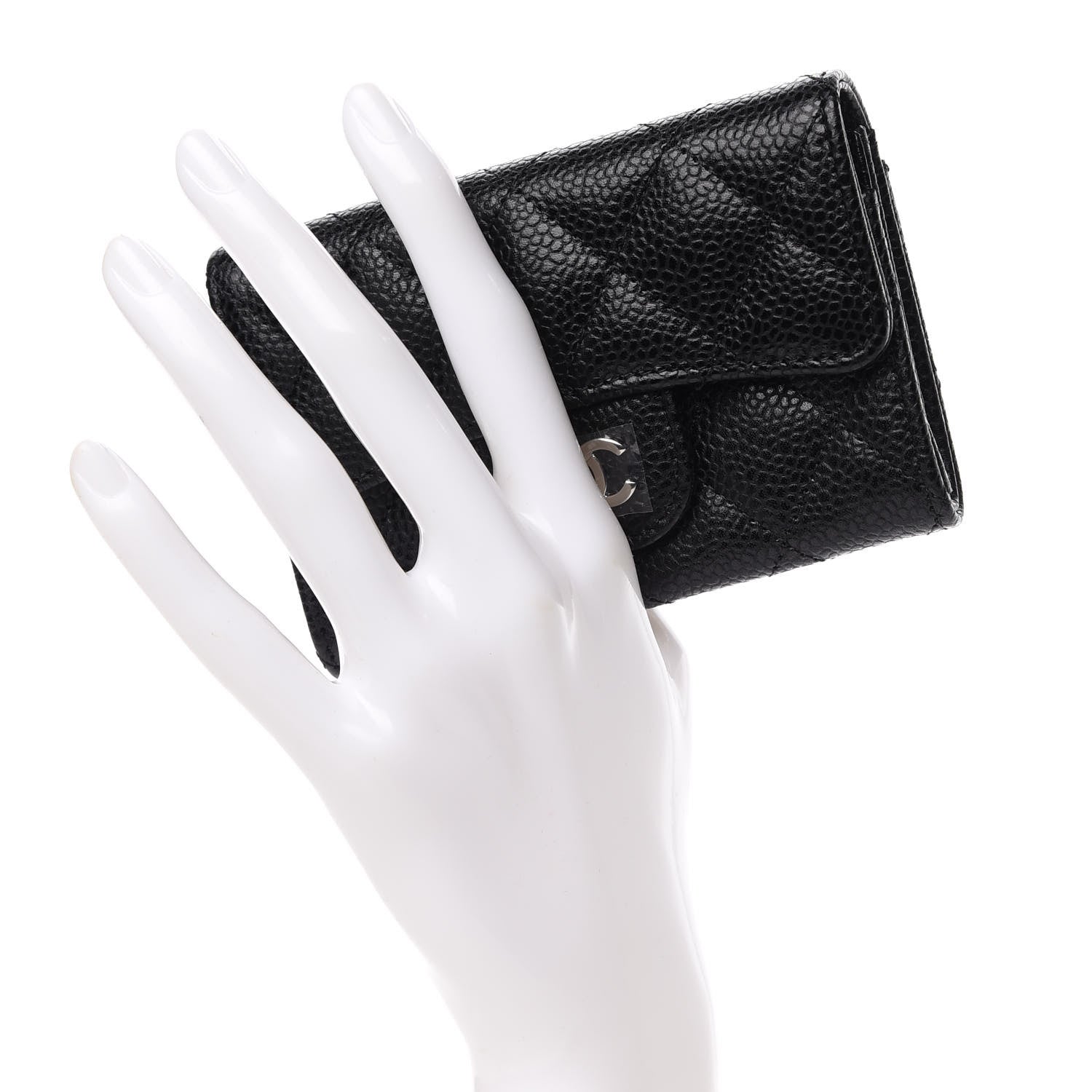 Chanel Caviar Quilted Flap Card Holder Black 2 of 9