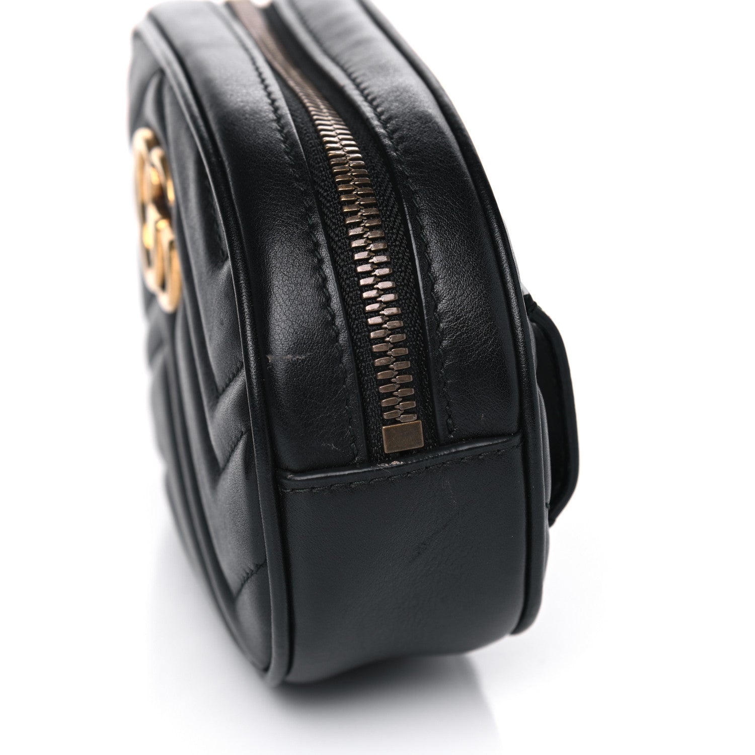 Gucci Calfskin Matelasse GG Marmont Belt Bag 75 30 Black 6 of 11
