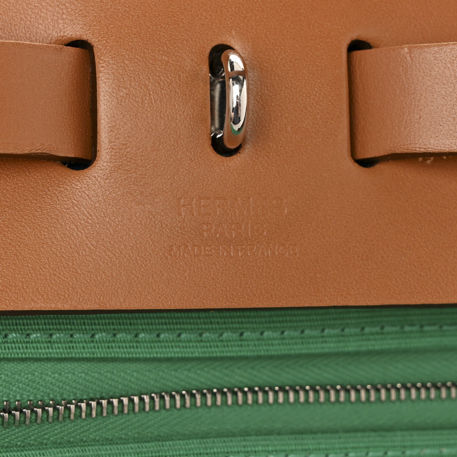 Hermes Military Toile Vache Hunter Herbag Zip Retourne 31 PM Bleu Azteque Menthe Natural 7 of 13