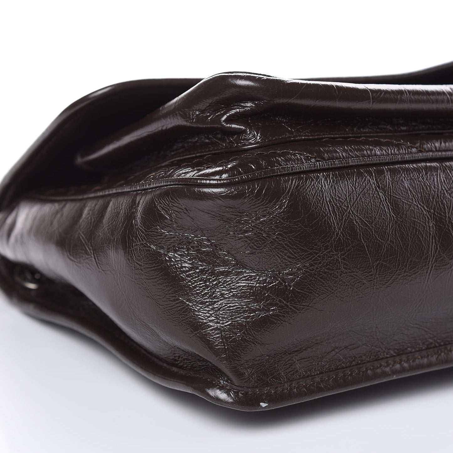 Crinkled Calfskin Matelasse Monogram Medium Niki Chain Satchel Western Moka