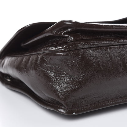 Saint Laurent Crinkled Calfskin Matelasse Monogram Medium Niki Chain Satchel Western Moka 8 of 9