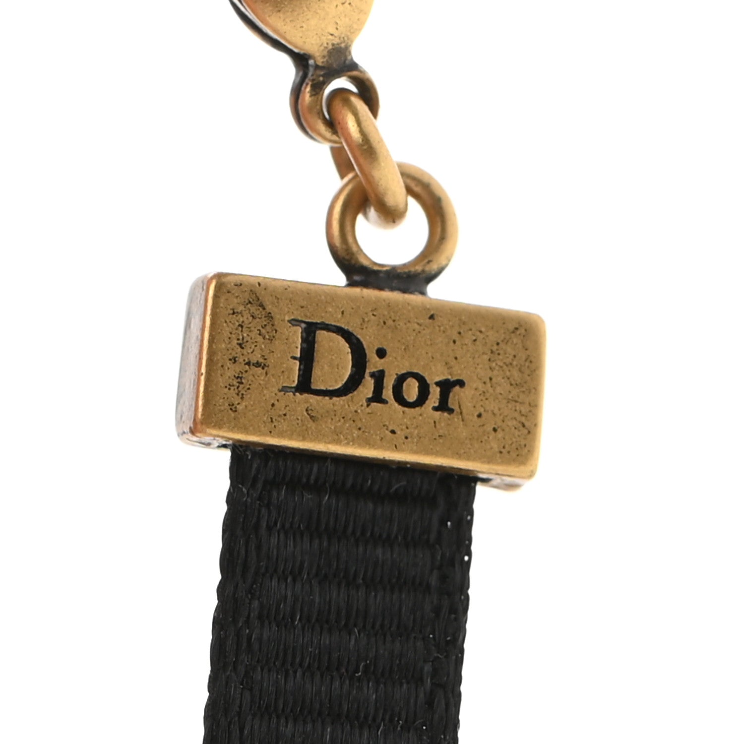 Christian Dior Grosgrain Ribbon J'Adior Logo Choker Necklace Black 5 of 5