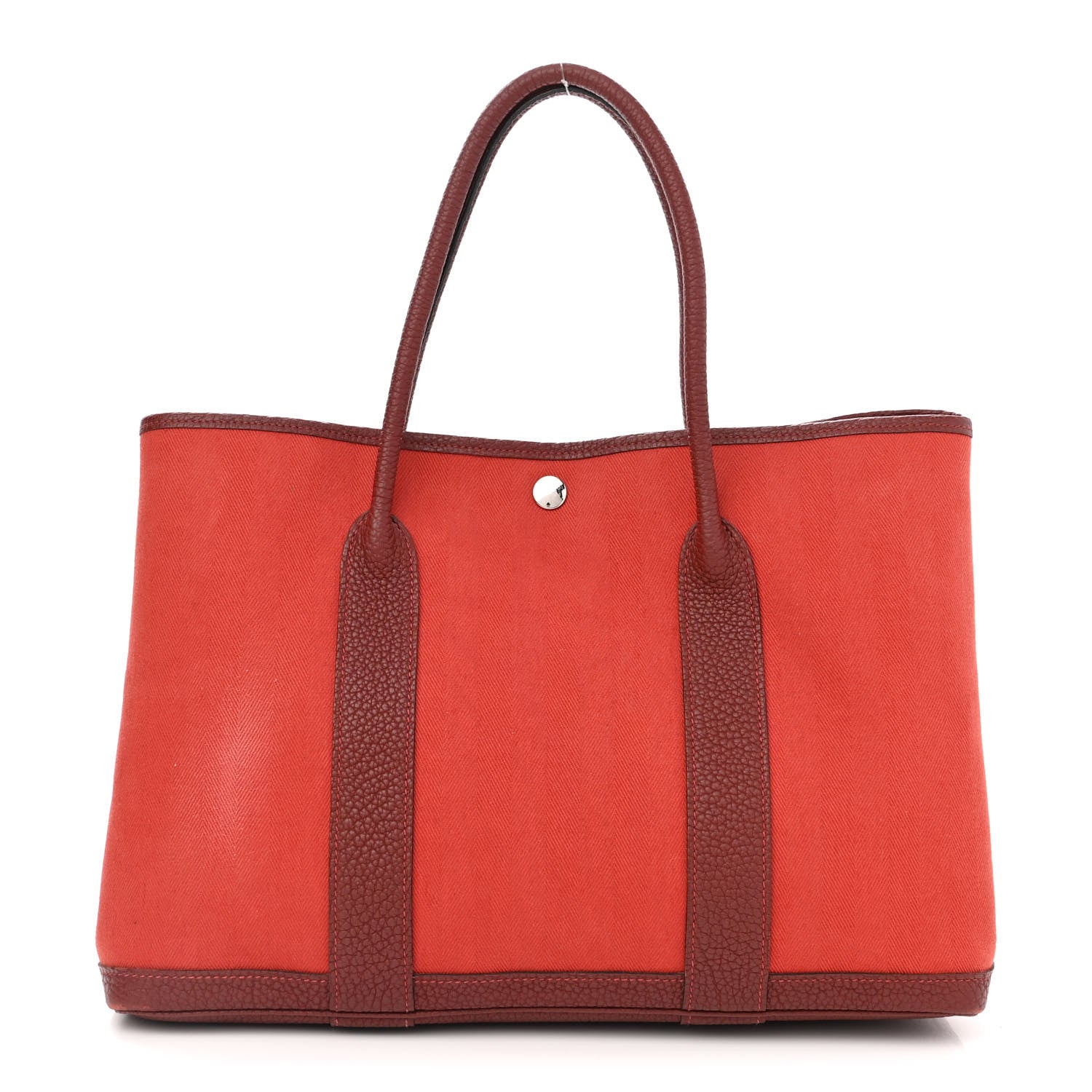Hermes Chevron Herringbone Toile Negonda Garden Party 36 Rouge Tomate Rouge H 1 of 16
