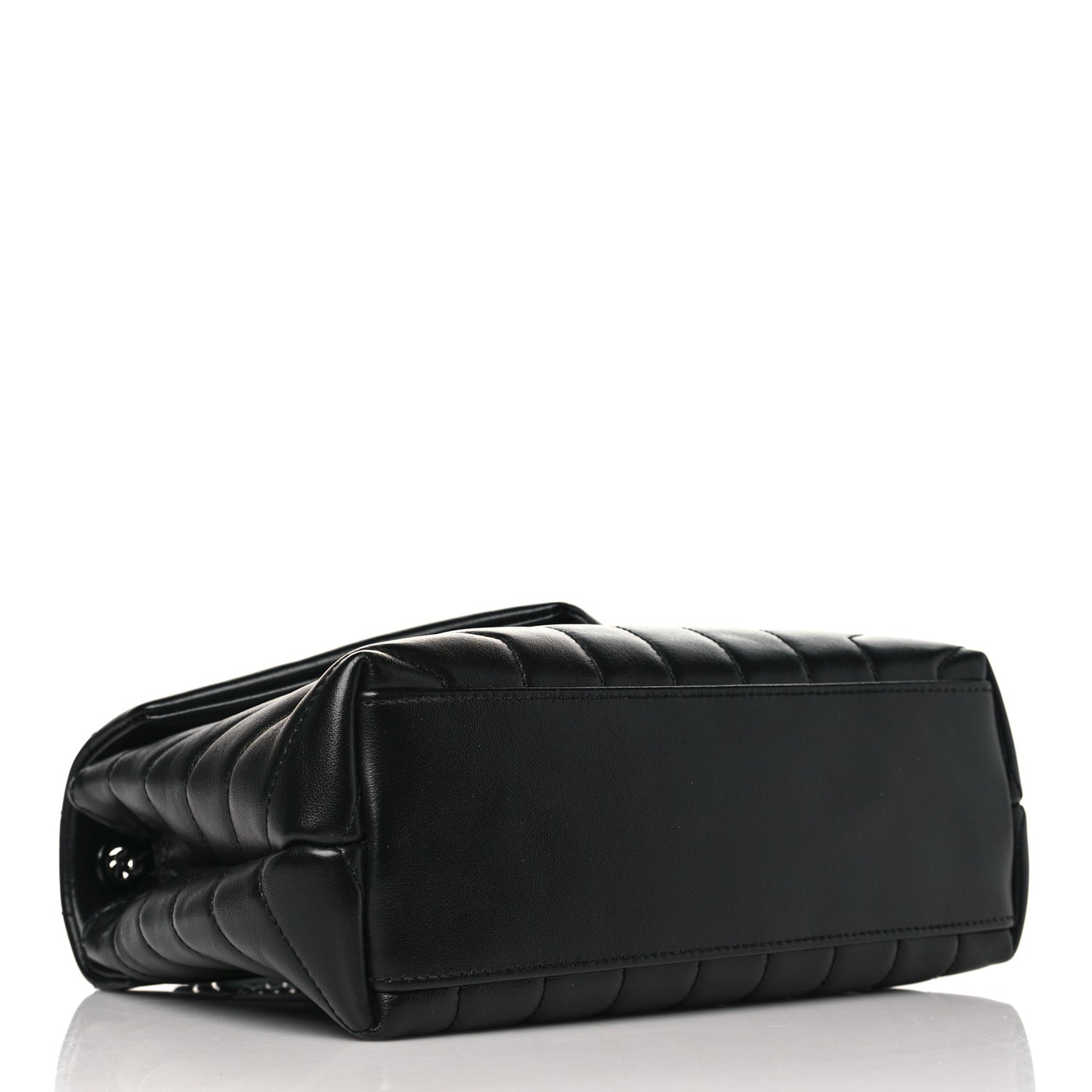 Calfskin Y Quilted Monogram Monochrome Small Loulou Chain Satchel Black
