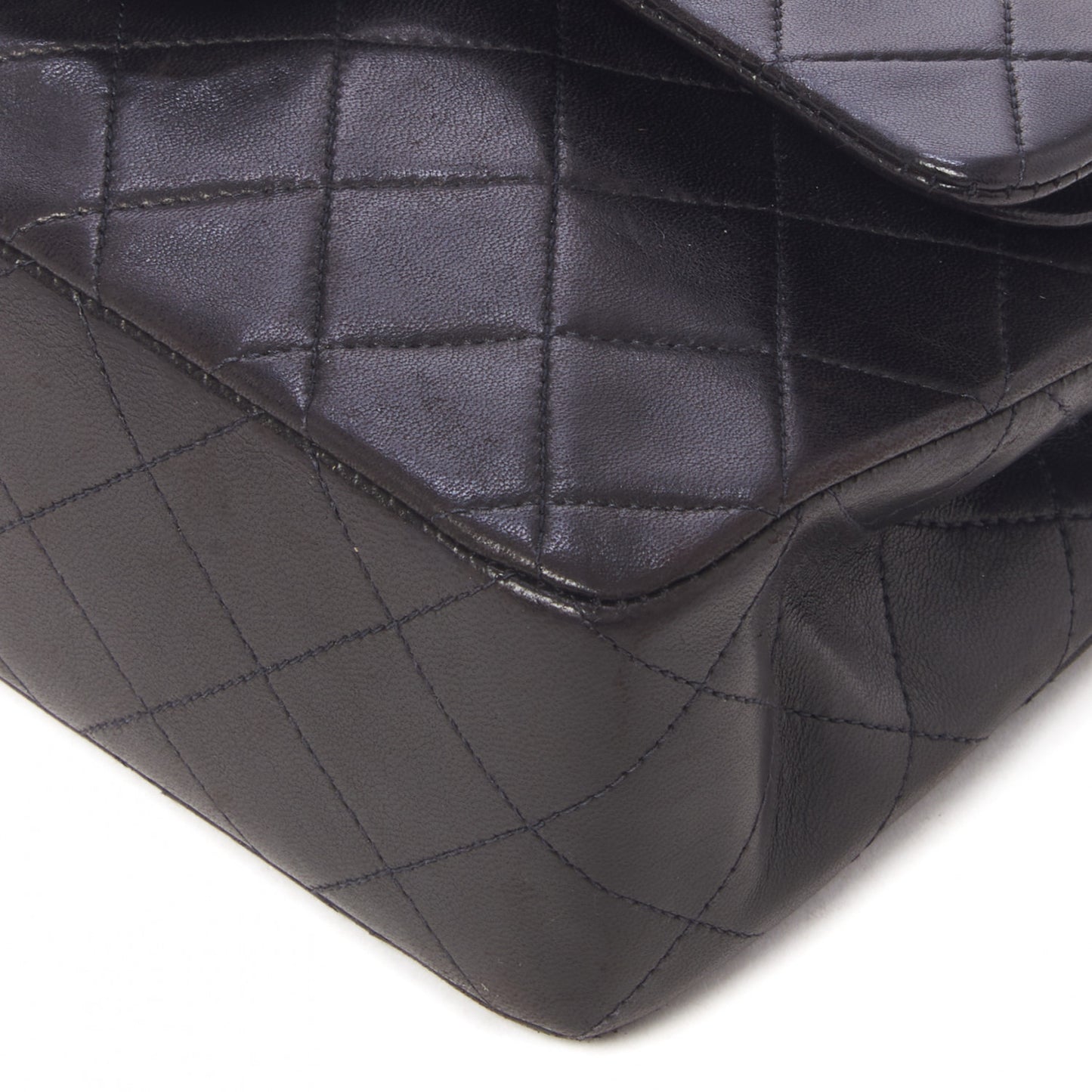 Lambskin Quilted Small Double Flap Black