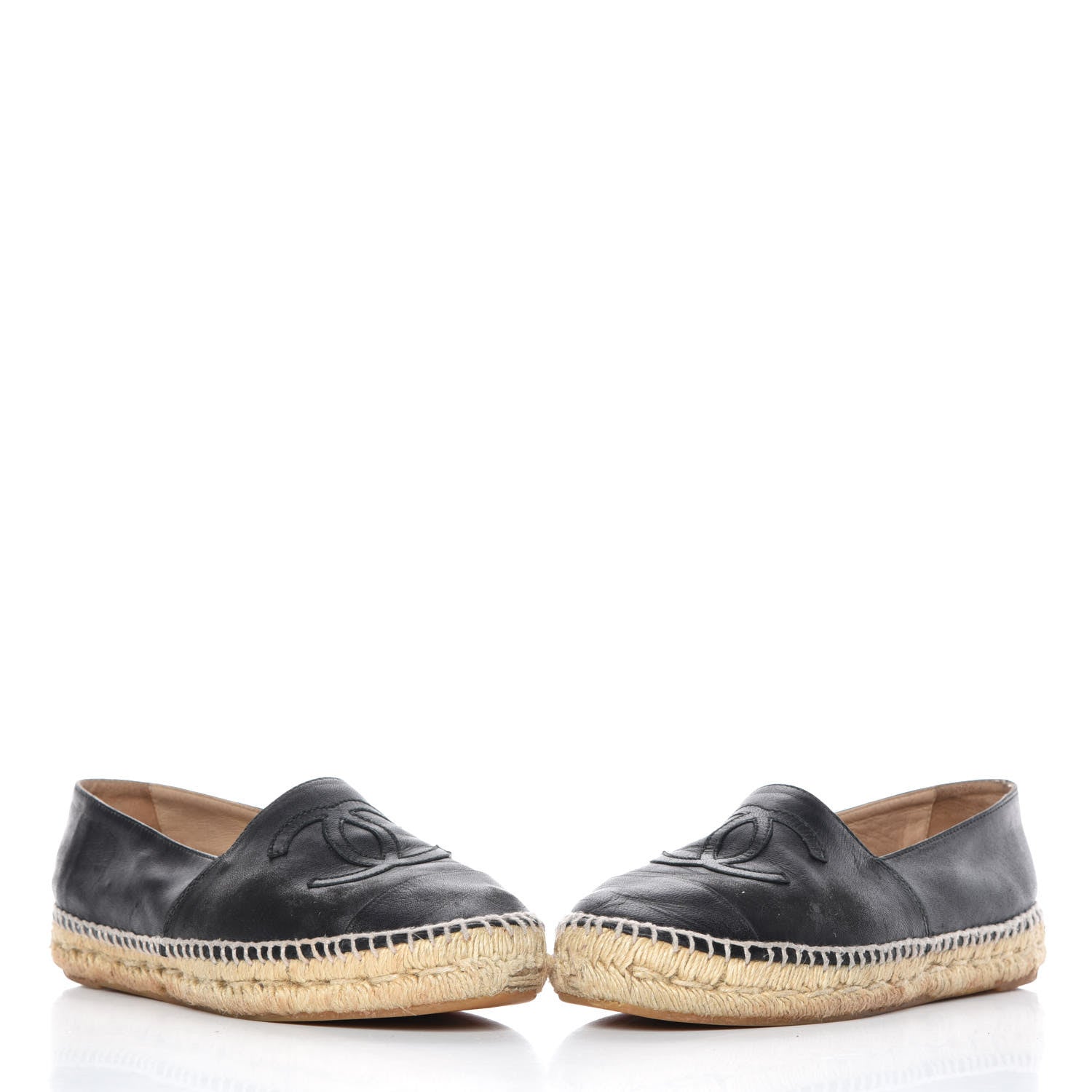 Chanel Lambskin CC Espadrilles 37 Black 5 of 15