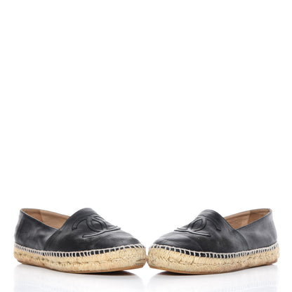 Chanel Lambskin CC Espadrilles 37 Black 5 of 15