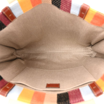 Chloe Cotton Calfskin Large Woody Striped Tote Multicolor 5 of 12