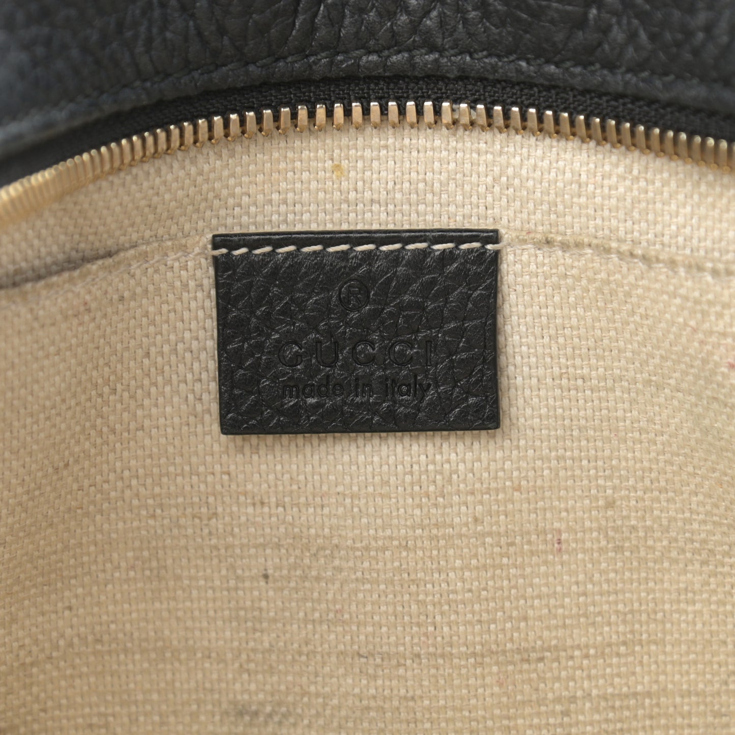 Pebbled Calfskin Small Soho Disco Bag Black