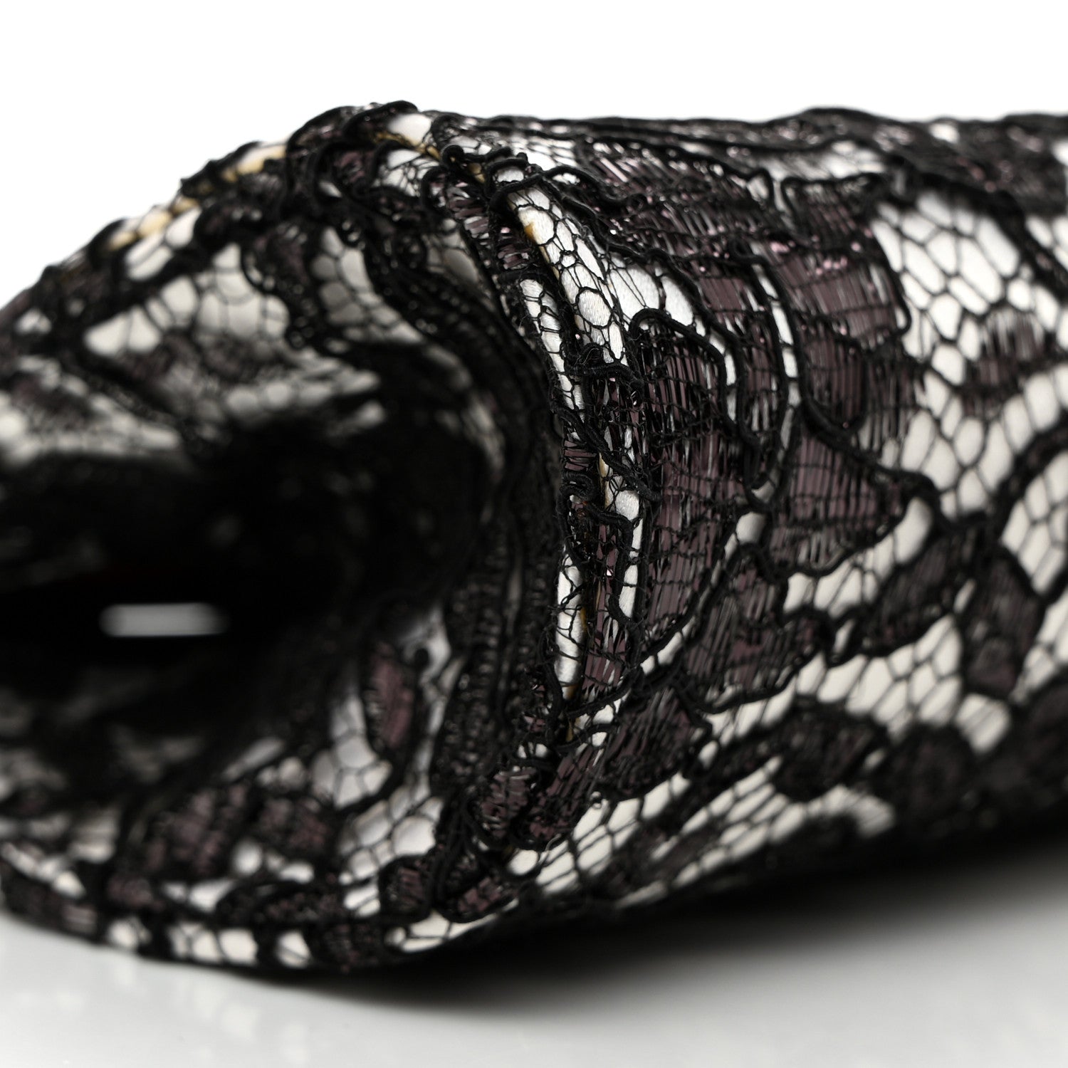 Christian Louboutin Dentelle Lace Palmette Clutch Black 8 of 9