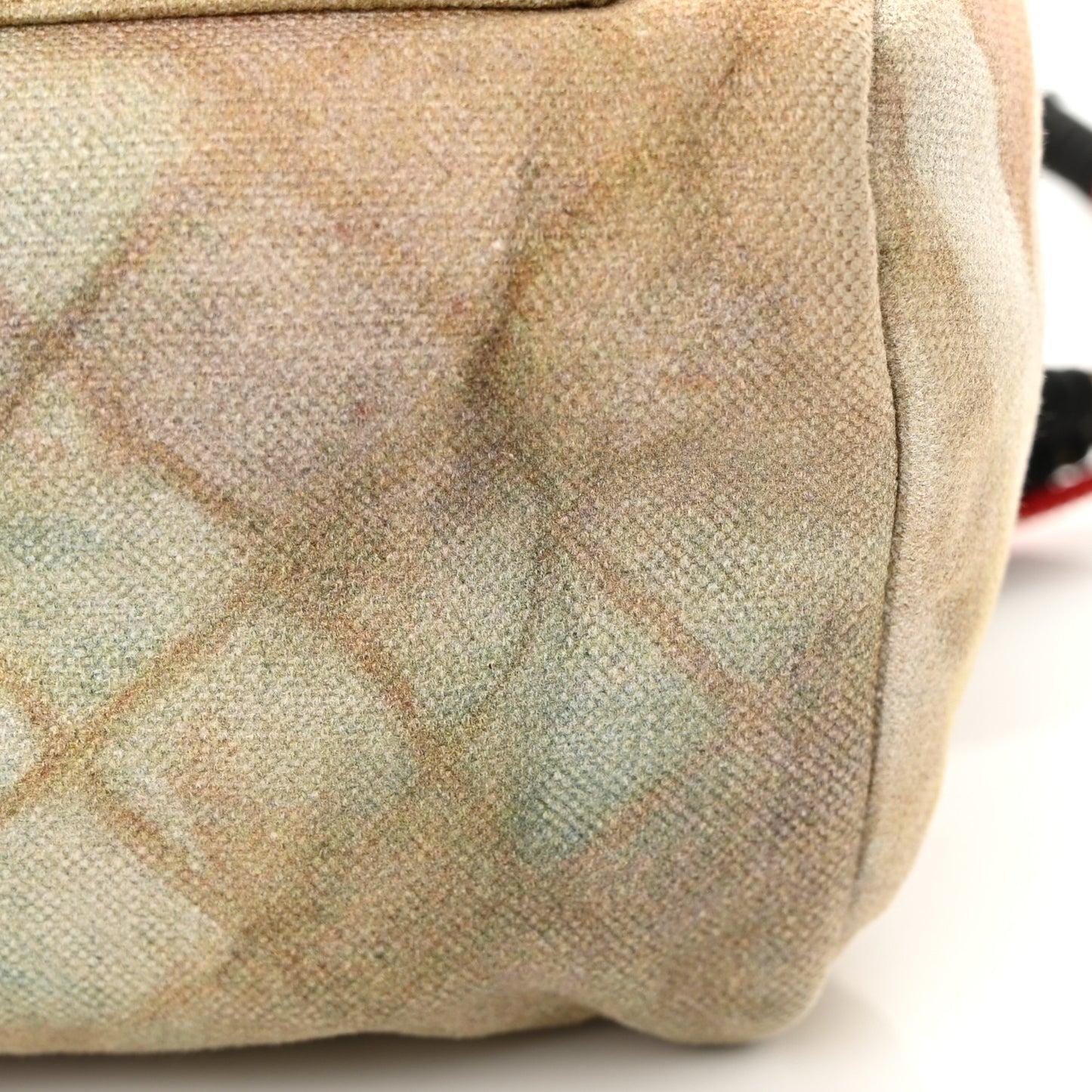 Graffiti Printed Canvas Medium Backpack Beige