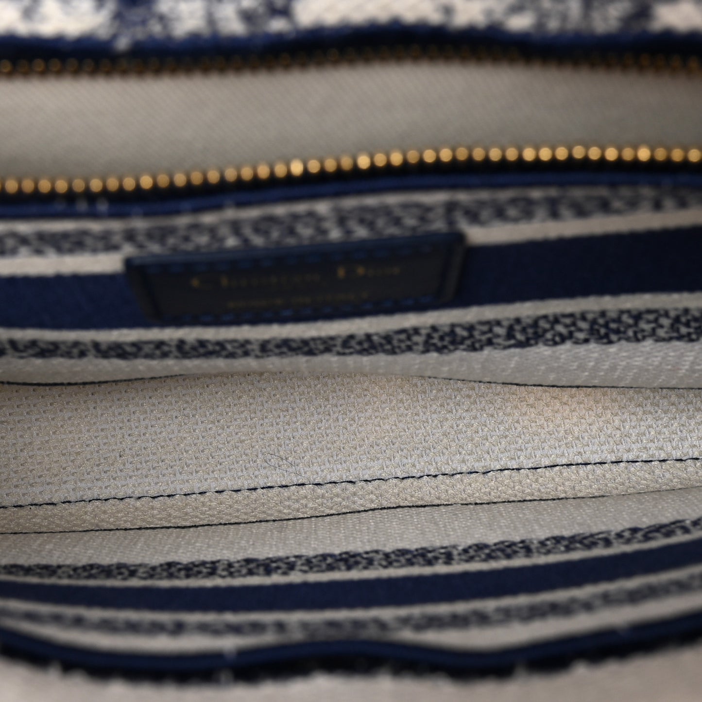 Canvas Reverse Embroidered Rêve d'Infini Medium Lady D-Lite Blue Multicolor