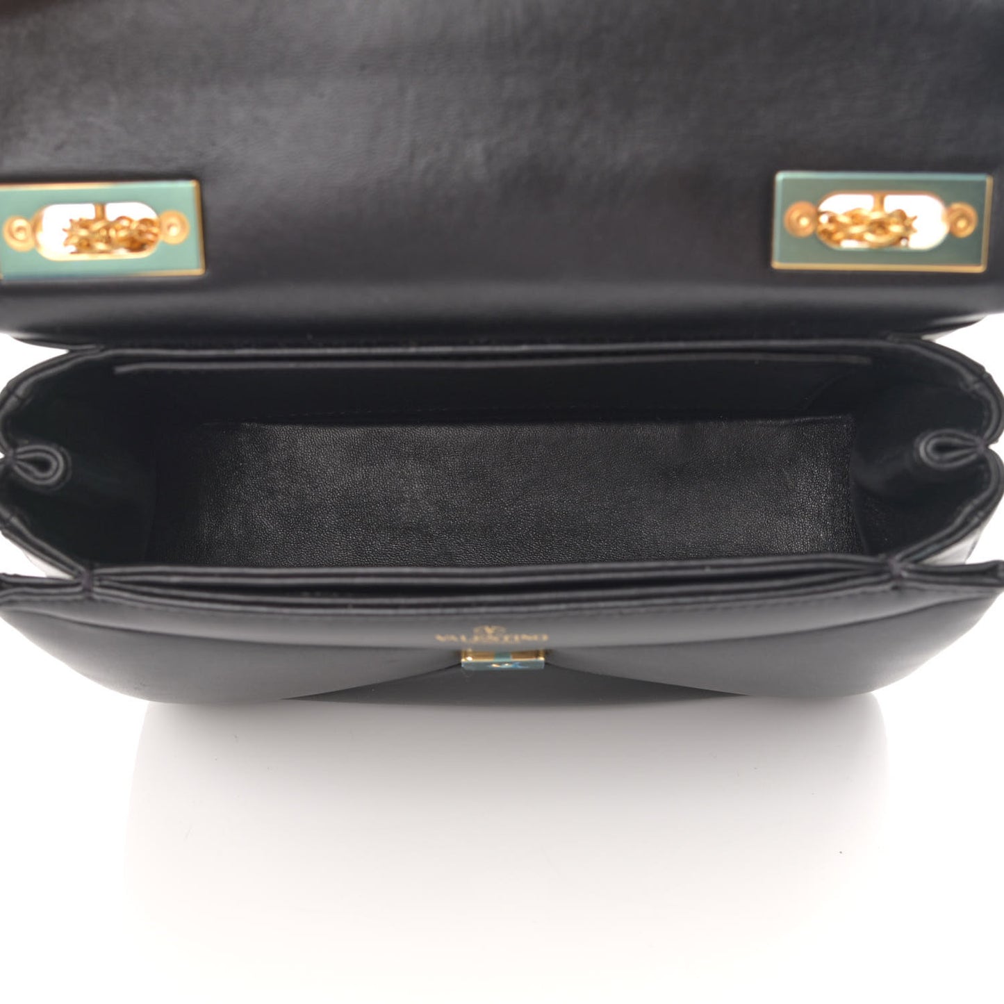 Nappa One Stud Chain Clutch Black