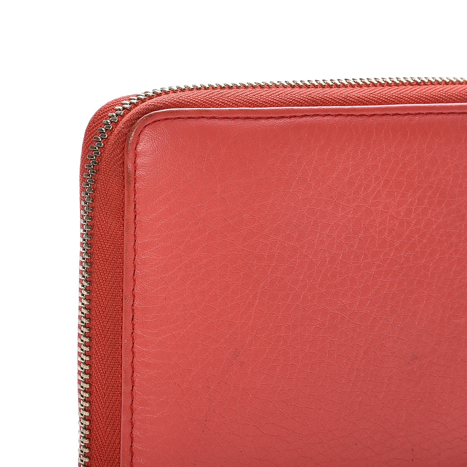 Gucci Pebbled Calfskin Soho Zip Around Wallet Coral 9 of 12