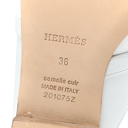 Hermes Calfskin Oz Mules 36 White 6 of 8